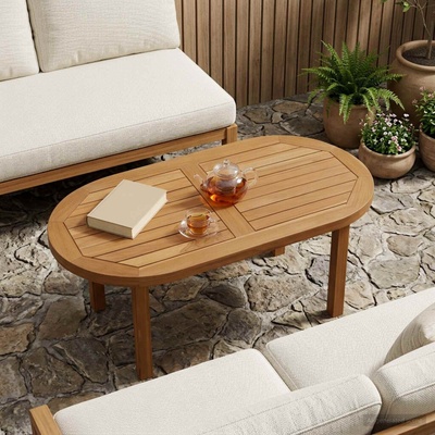 Omaxi 799165 Deska stolu 80 x 40 x 2,5 cm Oválný Pevné teakové dřevo