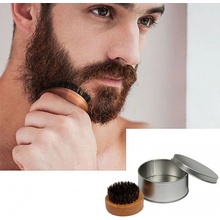 Beard Brush SL1600 Kulatý dřevěný kartáč na vousy, kančí štětiny průměr 65mm