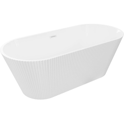 Mexen Yara самостоятелна вана с рифел 170 x 75 cm, бяла, бял преливник - 52861707500-20 (52861707500-20)