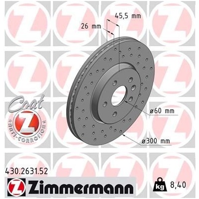 Brzdový kotúč (cena za 1ks) ZIMMERMANN 430.2631.52