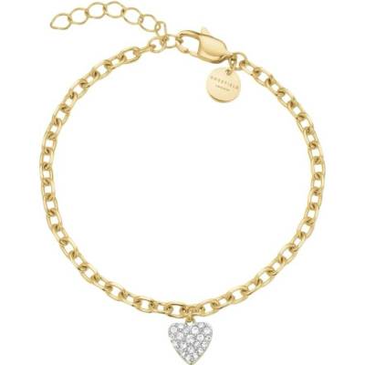 Rosefield Dámský pozlacený náramek s krystaly Chunky Heart JBCHG-J1279
