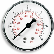 STENO Tlakoměr 50 0-6 bar 1/4" zadní M6Z