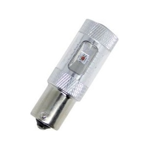  Диодна крушка ba15s с 6 х 5w cree диода и лупа двойна светлина червена