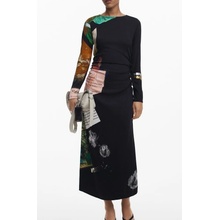 Desigual Abito Lungo Donna Nero černá