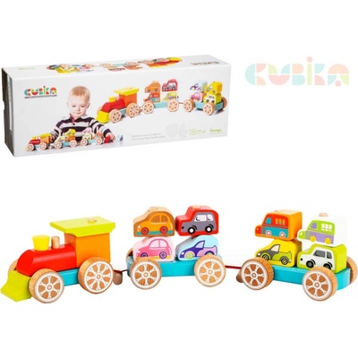 Cubika 13999 vláček s auty skládačka 14 dílů