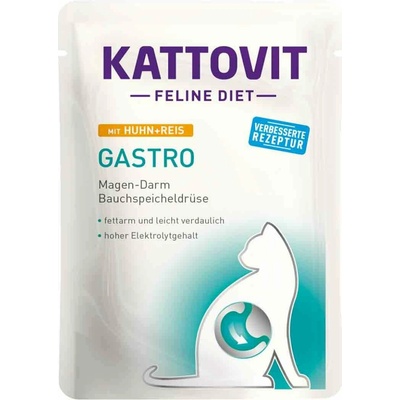 Kattovit Feline Diet Gastro kuře s rýží 24 x 85 g