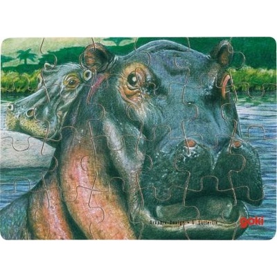 Goki - Дървен мини пъзел - Африкански животни (57802)