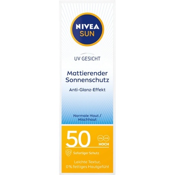 Nivea Sun Слънцезащитен крем за лице Shine Control, SPF50, 50 ml