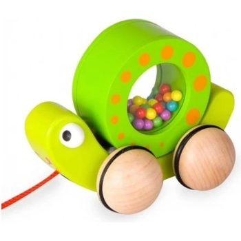 Classic World Дървена играчка Охлювче за дърпане