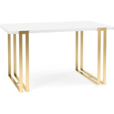 T-TABLE EWEN II 140 cm bílá zlatá