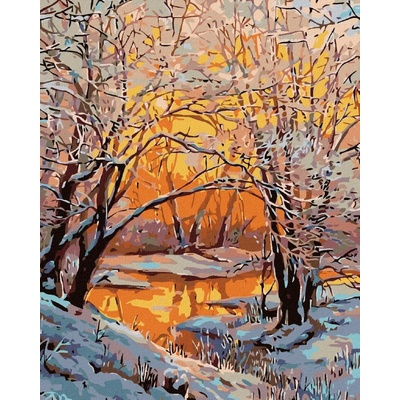 zuty Malování podle čísel Zasněžená řeka 40 x 50 cm vypnuté plátno na rám