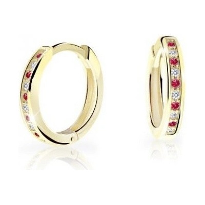 Cutie Jewellery kruhové náušnice zo žltého zlata C3343-80-X-1 červená