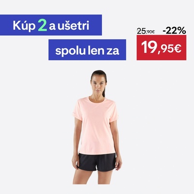 KIPRUN Dámske bežecké tričko Run 500 Dry priedušné ružové