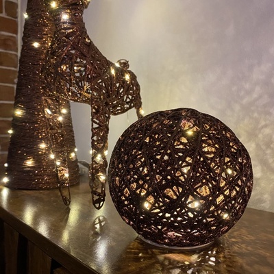 Mat Dekorace KOULE 15cm kov. 15LED s časovačem HN