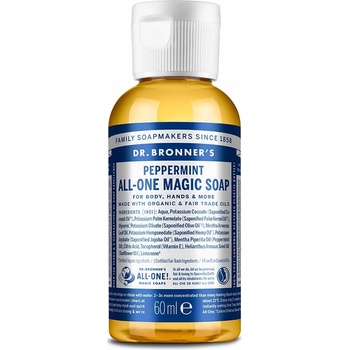 Dr. Bronner's tekuté univerzálne bio mydlo ALL-ONE Peppermint 59 ml