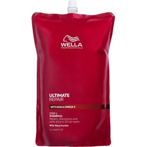Wella - Wella Ultimate Repair Shampoo - Deep Cleansing Shampoo with Metal Purifier Technology - Repairing Moisture Shampoo - 1L Bag - 99350167806