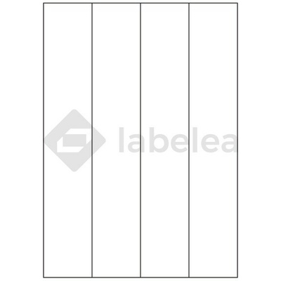 Labelea Samolepiace etikety 52,5x297 mm biele papierové, na hárku A4, pre laserovú a atramentovú tlač, Farba etikiet Biela, Počet hárkov v balení 100 EPY052297W004S