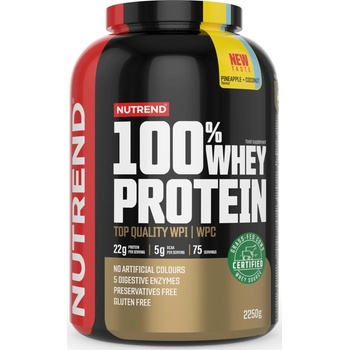 Nutrend 100% Whey Protein, ананас с кокос, 2250 g, Nutrend