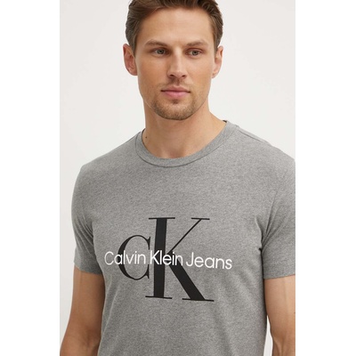 Calvin Klein Jeans Памучна тениска Calvin Klein Jeans в сиво с принт J30J320935 (J30J320935)