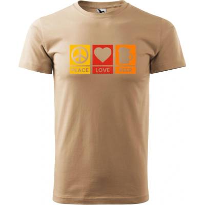 Dobrý Triko pánské tričko Peace Love beer Písková – Hledejceny.cz