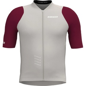 Bioracer Детска фланелка с къс ръкав за колоездене Bioracer Kid's Icon Jersey Cycling jersey - Warm Grey / Bordeaux - размер 152 (EU) (756-0250-0313)