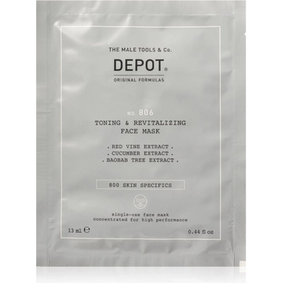 Depot NO. 806 TONING & REVITALIZING FACE MASK ревитализираща маска за лице за мъже 12x13ml