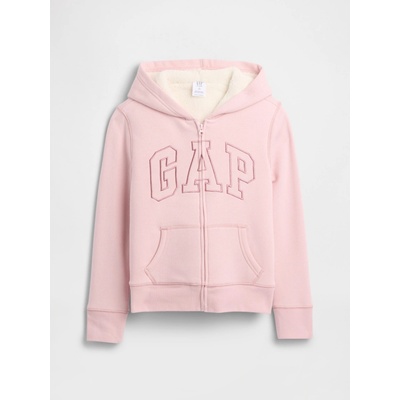 GAP dětská sherpa mikina s logem růžová