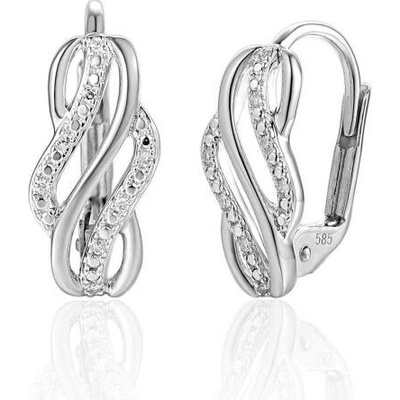 Gems, Diamantové náušnice Caroline, bílé zlato s brilianty, 585-38-3-8023.1B00.0.00.HSISC.000.08