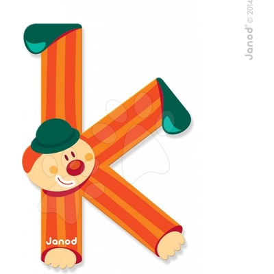 Janod drevené lepiace písmeno so šašom Clown Letter K