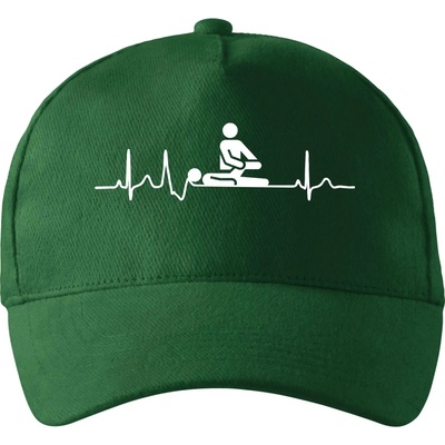 EKG fyzioterapia so zahnutým šiltom a látkovou sponou Fľaškovozelená