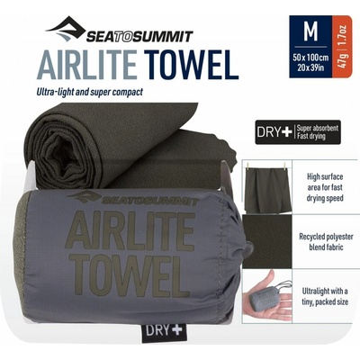 SeaToSummit rychleschnoucí ručník Airlite Towel M 100 x 50 cm baltic desert brown