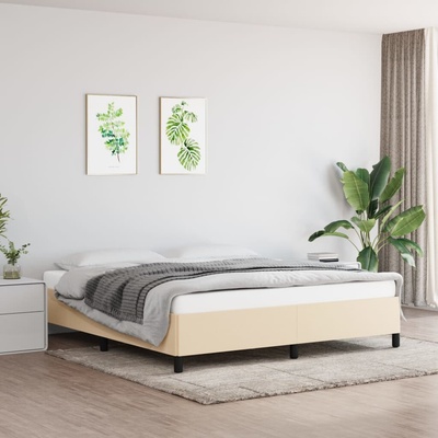 Nábytek XL 347087 Rám postele bez matrace krémový textil