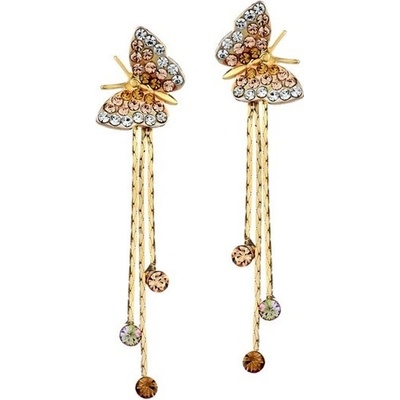 B-TOP náušnice s krystaly motýl 63545