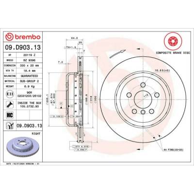 Brzdový kotúč BREMBO 09.D903.13