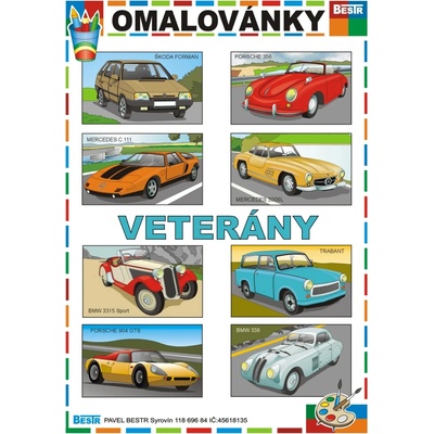 Omaľovánky Bestr A4 Veterány
