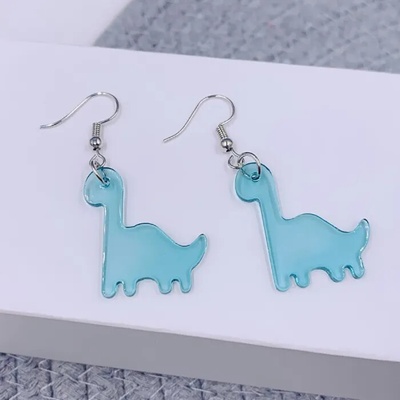 Fancy Co. náušnice visací Dinosaurus Baby tyrkysová EA995