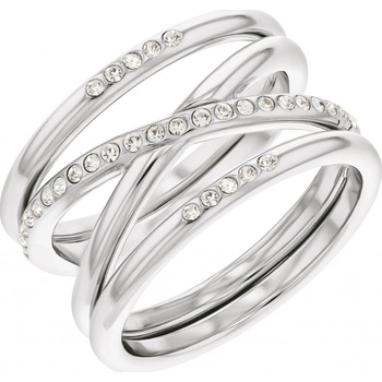 Calvin Klein Moderný oceľový prsteň s kryštálmi Minimal Linear 35000203
