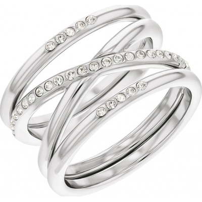 Calvin Klein Moderný oceľový prsteň s kryštálmi Minimal Linear 35000203