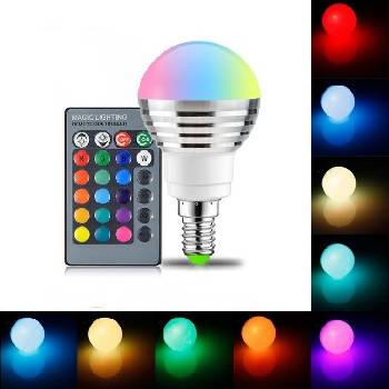 RGB LED žárovka svíčka E14 3W color set 3 ks