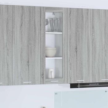 vidaXL Висящ шкаф Riga Сив Сонома 40 x 31 x 100 см Инженерно дърво (884383)