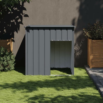 vidaXL Psí bouda se střechou antracitová 110 x 103 x 109 cm pozinkovaná ocel 9799.172355