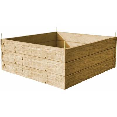 Barigadi Vyvýšený záhon betónový 200 x 200 cm výška 75 cm vzor štiepaný kameň pieskovec
