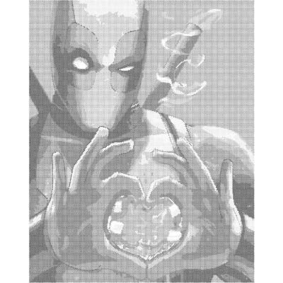 ZUTY Bodkovanie - DEADPOOL A SRDIEČKO Rámovanie: bez rámu a bez vypnutia plátna, Rozmer: 40x50 cm