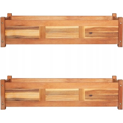 VidaXL Béžový dřevěný Květináč 100 x 30 x 25 cm