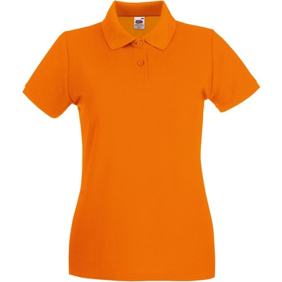 Fruit of the Loom lady-fit premium polo / Дамска поло тениска с къс ръкав - оранжева m (16303023502)