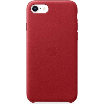 Apple iPhone SE2 Leather Case - оригинален кожен кейс (естествена кожа) за iPhone SE (2020), iPhone 8, iPhone 7 (червен)