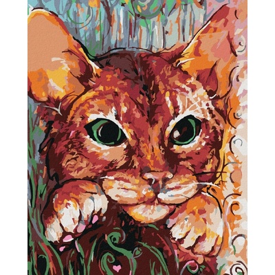 zuty Malování Podle Čísel Malovaná Kočka 80 x 100 Cm Plátno Rám