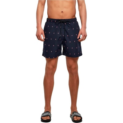 Urban Classics Бански гащета Urban classics Embroidery swimming shorts - Blue (Midnight Navy / Flamingo)