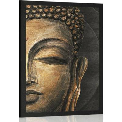 Plakát tvář Buddhy - 20x30 silver
