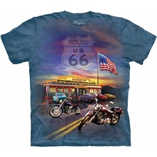 The Mountain pánske batikované tričko Route 66 modré